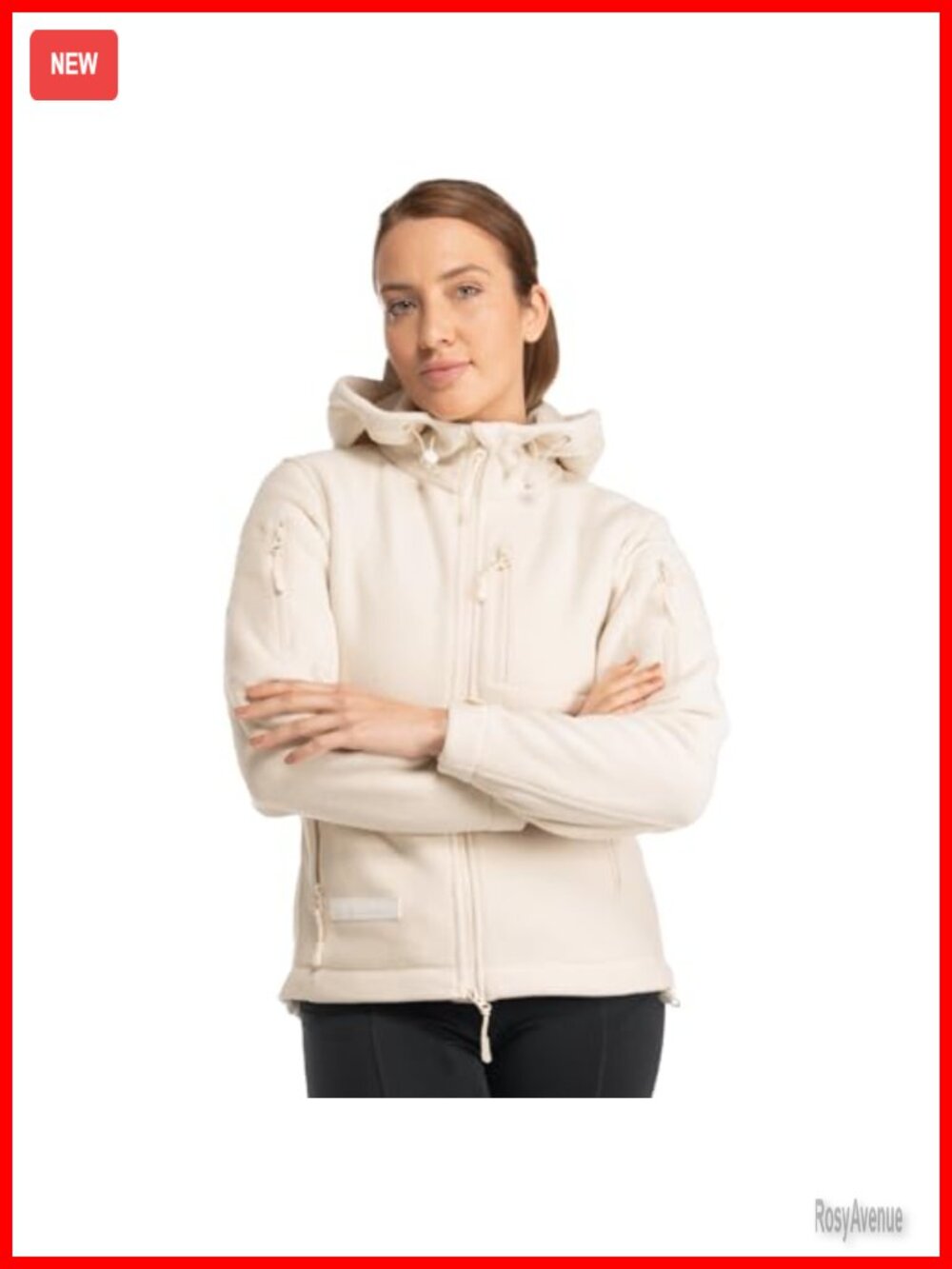 330gsm Fleece Tactical Hoodie Full Zip 12 Pocket Warm Womens Jacket